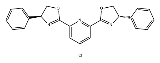 Pyridine, 4-chloro-2,6-bis[(4S)-4,5-dihydro-4-phenyl-2-oxazolyl]- Structure