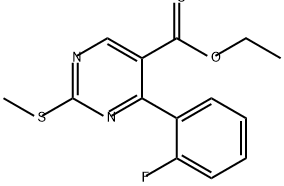 5-Pyrimidinecarboxylic acid, 4-(2-fluorophenyl)-2-(methylthio)-, ethyl ester,886197-84-8,结构式