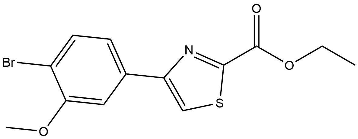 Ethyl 4-(4-bromo-3-methoxyphenyl)thiazole-2-carboxylate 结构式