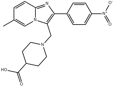 4-Piperidinecarboxylic acid, 1-[[6-methyl-2-(4-nitrophenyl)imidazo[1,2-a]pyridin-3-yl]methyl]- Structure