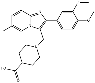 4-Piperidinecarboxylic acid, 1-[[2-(3,4-dimethoxyphenyl)-6-methylimidazo[1,2-a]pyridin-3-yl]methyl]- Structure