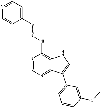 4-Pyridinecarboxaldehyde, 2-[7-(3-methoxyphenyl)-5H-pyrrolo[3,2-d]pyrimidin-4-yl]hydrazone Struktur