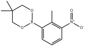 1,3,2-Dioxaborinane, 5,5-dimethyl-2-(2-methyl-3-nitrophenyl)- 化学構造式