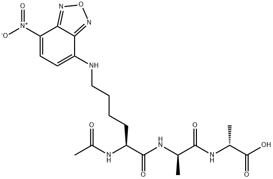 N(alpha)-acetyl-N(epsilon)-4-(7-nitrobenzofurazanyl)lysyl-alanyl-alanine,88721-92-0,结构式