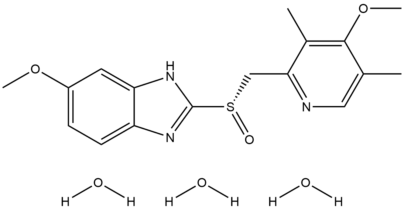 1H-Benzimidazole, 6-methoxy-2-[(S)-[(4-methoxy-3,5-dimethyl-2-pyridinyl)methyl]sulfinyl]-, hydrate (1:3)|