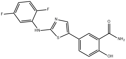 Benzamide, 5-[2-[(2,5-difluorophenyl)amino]-5-thiazolyl]-2-hydroxy- Structure