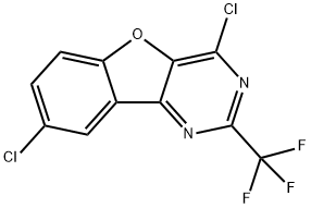 Benzofuro[3,2-d]pyrimidine, 4,8-dichloro-2-(trifluoromethyl)- Struktur