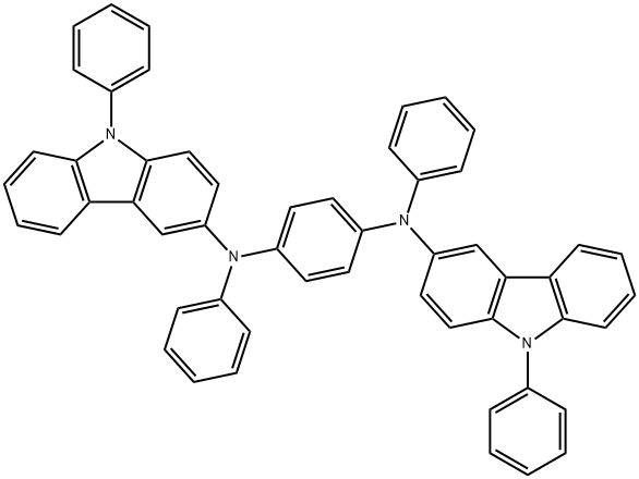 1,4-Benzenediamine, N1,N4-diphenyl-N1,N4-bis(9-phenyl-9H-carbazol-3-yl)- Structure