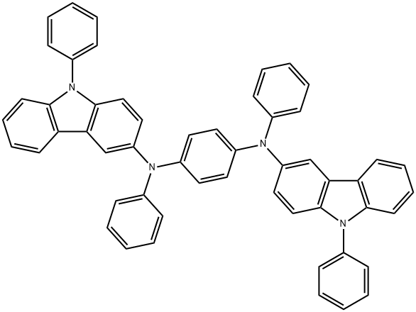 1,4-Benzenediamine, N1,N4-diphenyl-N1,N4-bis(9-phenyl-9H-carbazol-3-yl)- 化学構造式