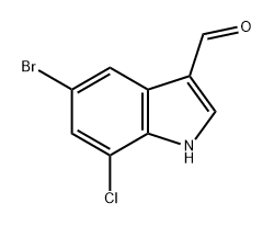 1H-Indole-3-carboxaldehyde, 5-bromo-7-chloro-,887575-77-1,结构式