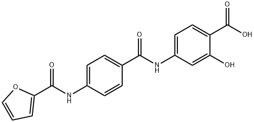 4-[4-(furan-2-amido)benzamido]-2-hydroxybenzoi c acid Structure