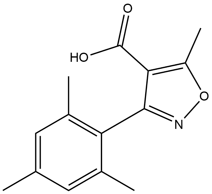 3-均三甲苯基-5-甲基异噁唑-4-甲酸 结构式