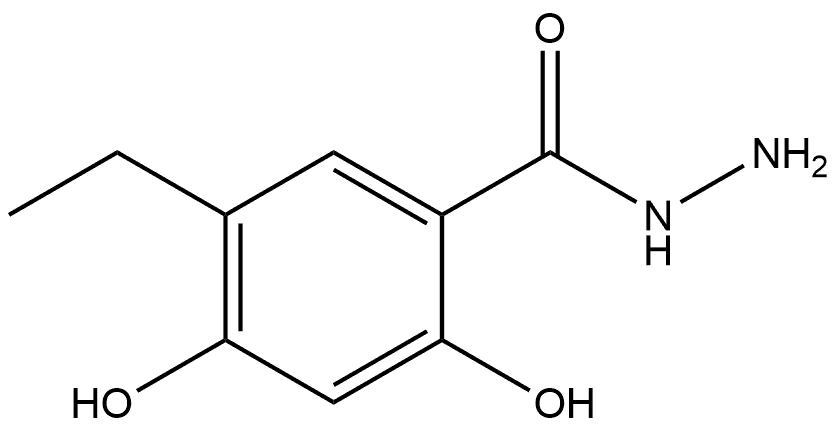 5-Ethyl-2,4-dihydroxybenzoic acid hydrazide 化学構造式