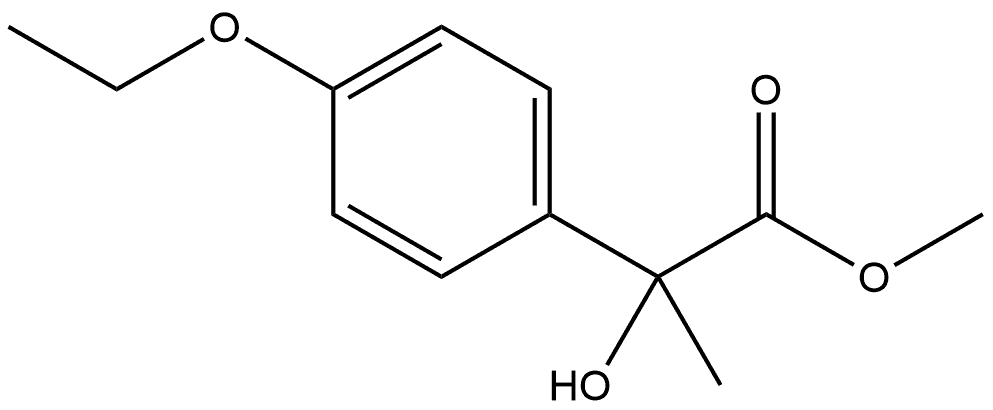 Benzeneacetic acid, 4-ethoxy-α-hydroxy-α-methyl-, methyl ester,888498-57-5,结构式