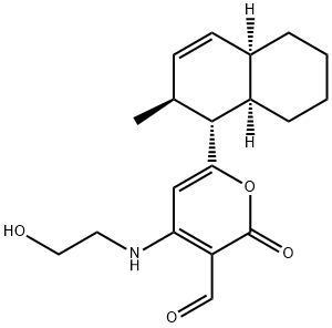 4-[(2-Hydroxyethyl)amino]-6-[(1R)-1,2,4aα,5,6,7,8,8aα-octahydro-2β-methylnaphthalen-1α-yl]-2-oxo-2H-pyran-3-carbaldehyde Structure