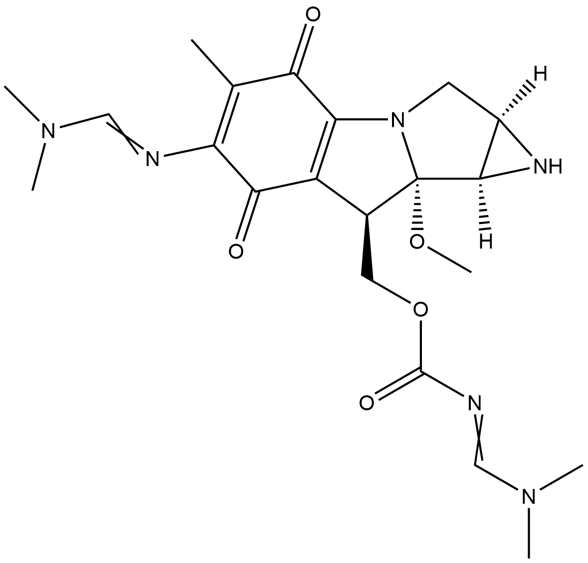 Carbamic acid, [(dimethylamino)methylene]-, [6-[[(dimethylamino)methylene]amino]-1,1a,2,4,7,8,8a,8b-octahydro-8a-methoxy-5-methyl-4,7-dioxoazirino[2',3':3,4]pyrrolo[1,2-a]indol-8-yl]methyl ester, [1aS-(1aα,8β,8aα,8bα)]- (9CI)