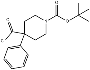 1-Piperidinecarboxylic acid, 4-(chlorocarbonyl)-4-phenyl-, 1,1-dimethylethyl ester 结构式