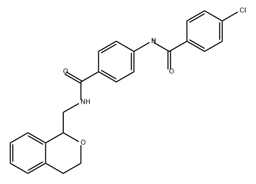 Benzamide, 4-[(4-chlorobenzoyl)amino]-N-[(3,4-dihydro-1H-2-benzopyran-1-yl)methyl]- 结构式