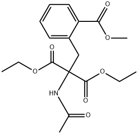 Propanedioic acid, 2-(acetylamino)-2-[[2-(methoxycarbonyl)phenyl]methyl]-, 1,3-diethyl ester Structure