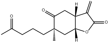 (3aR)-3aα,6,7,7aα-Tetrahydro-6-methyl-3-methylene-6α-(4-oxopentyl)-2,5(3H,4H)-benzofurandione 结构式