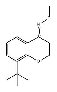 4H-1-Benzopyran-4-one, 8-(1,1-dimethylethyl)-2,3-dihydro-, O-methyloxime Struktur