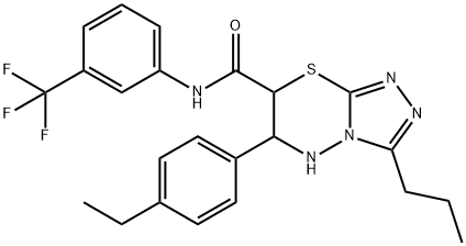 6-(4-Ethylphenyl)-3-propyl-N-[3-(trifluoromethyl)phenyl]-6,7-dihydro-5H-[1,2,4]triazolo[3,4-b][1,3,4]thiadiazine-7-carboxamide,891041-02-4,结构式