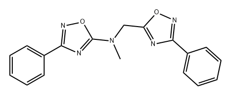 1,2,4-Oxadiazole-5-methanamine, N-methyl-3-phenyl-N-(3-phenyl-1,2,4-oxadiazol-5-yl)-,89114-29-4,结构式