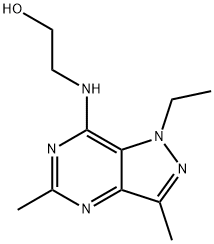 2-((1-Ethyl-5-methyl-1H-pyrazolo[4,3-d]pyrimidin-7-yl)amino)ethanol,89239-64-5,结构式