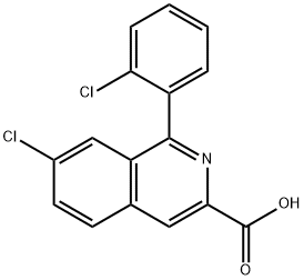 7-Chloro-1-(2-chlorophenyl)isoquinoline-3-carboxylic acid,89242-32-0,结构式