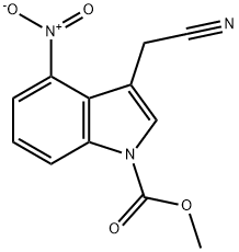 1H-Indole-1-carboxylic acid, 3-(cyanomethyl)-4-nitro-, methyl ester,89245-40-9,结构式