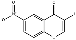 3-ヨード-6-ニトロ-4H-クロメン-4-オン 化学構造式