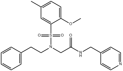 N~2~-[(2-methoxy-5-methylphenyl)sulfonyl]-N~2~-(2-phenylethyl)-N-(pyridin-4-ylmethyl)glycinamide Structure