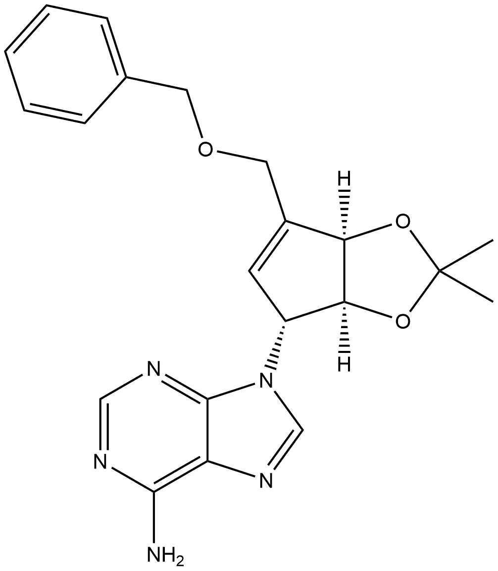 9H-Purin-6-amine, 9-[3a,6a-dihydro-2,2-dimethyl-6-[(phenylmethoxy)methyl]-4H-cyclopenta-1,3-dioxol-4-yl]-, [3aS-(3aα,4α,6aα)]- (9CI)