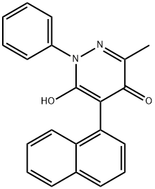 6-Hydroxy-3-methyl-5-(naphthalen-1-yl)-1-phenylpyridazin-4(1H)-one Struktur