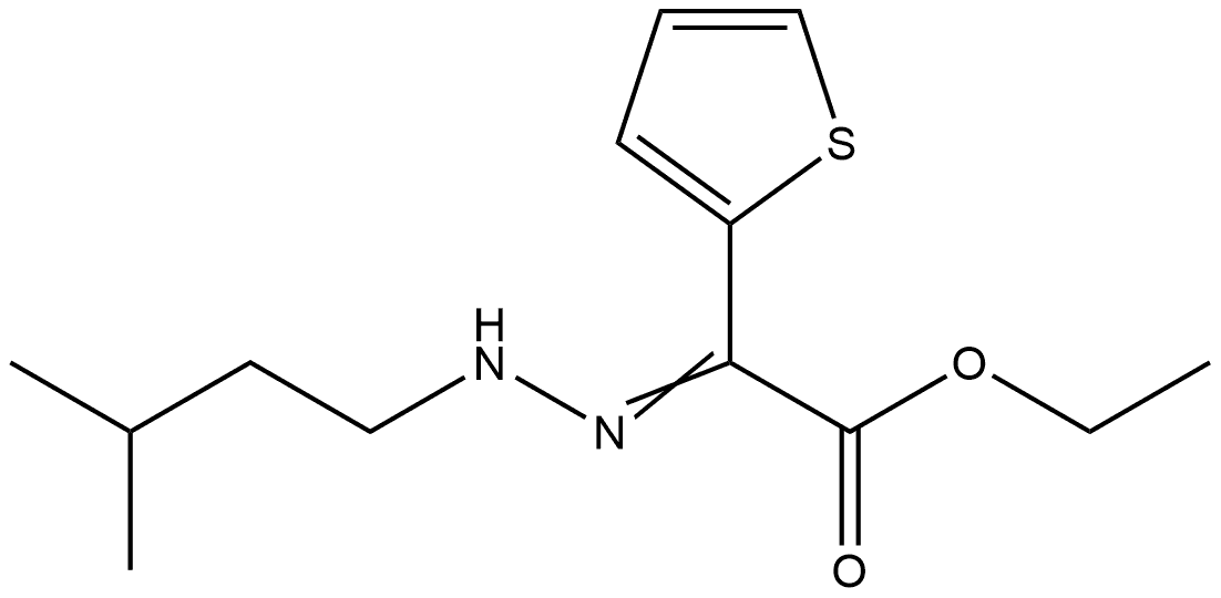 2-Thiopheneacetic acid, α-[2-(3-methylbutyl)hydrazinylidene]-, ethyl ester Struktur