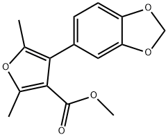 3-Furancarboxylic acid, 4-(1,3-benzodioxol-5-yl)-2,5-dimethyl-, methyl ester Structure