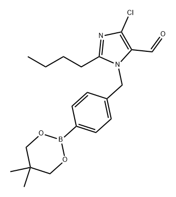 1H-Imidazole-5-carboxaldehyde, 2-butyl-4-chloro-1-[[4-(5,5-dimethyl-1,3,2-dioxaborinan-2-yl)phenyl]methyl]- Structure