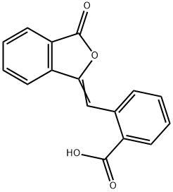 Benzoic acid, 2-[(3-oxo-1(3H)-isobenzofuranylidene)methyl]- Struktur