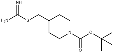 1-Piperidinecarboxylic acid, 4-[[(aminoiminomethyl)thio]methyl]-, 1,1-dimethylethyl ester Struktur