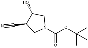 1-Pyrrolidinecarboxylic acid, 3-cyano-4-hydroxy-, 1,1-dimethylethyl ester, (3S,4S)- Structure