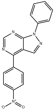 4-(4-Nitrophenyl)-1-phenyl-1H-pyrazolo[3,4-d]pyrimidine 结构式