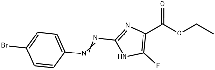 1H-Imidazole-4-carboxylic acid, 2-[2-(4-bromophenyl)diazenyl]-5-fluoro-, ethyl ester 化学構造式