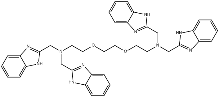 N,N,N',N'-tetrakis(2'-benzimidazolylmethyl)-1,4-diethylene amino glycol ether Structure