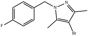 4-Bromo-1-(4-fluorobenzyl)-3,5-dimethyl-1H-pyrazole Struktur
