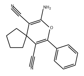 8-Oxaspiro[4.5]deca-6,9-diene-6,10-dicarbonitrile, 7-amino-9-phenyl- 化学構造式