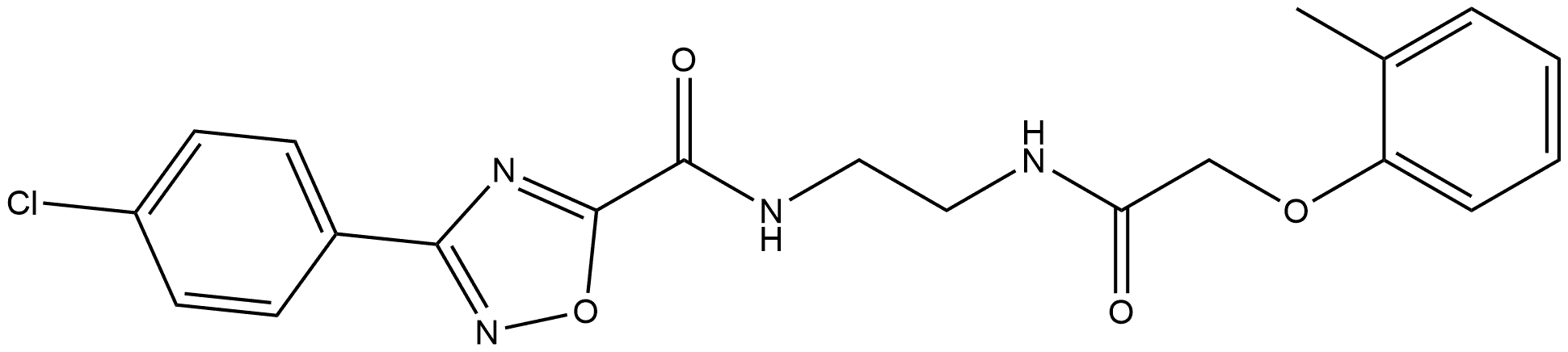 3-(4-Chlorophenyl)-N-[2-[[2-(2-methylphenoxy)acetyl]amino]ethyl]-1,2,4-oxadiazole-5-carboxamide Structure