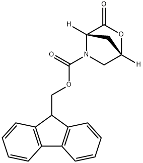 2-Oxa-5-azabicyclo[2.2.1]heptane-5-carboxylic acid, 3-oxo-, 9H-fluoren-9-ylmethyl ester, (1S,4S)- 结构式