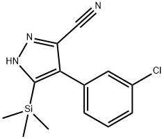 4-(3-Chlorophenyl)-5-(trimethylsilyl)-1H-pyrazole-3-carbonitrile Struktur