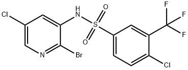 Benzenesulfonamide, N-(2-bromo-5-chloro-3-pyridinyl)-4-chloro-3-(trifluoromethyl)- Struktur