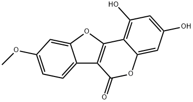 6H-Benzofuro[3,2-c][1]benzopyran-6-one, 1,3-dihydroxy-9-methoxy-|红花岩黄芪香豆雌酚B